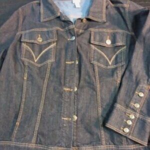 P1796-Like NEW Venezia Jean Jacket Special Stitching and multi Buttons Dk Blue
